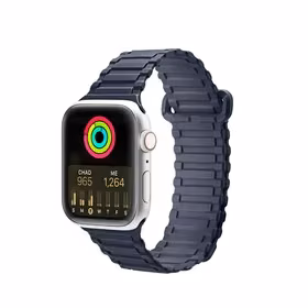 Dux Ducis siksniņa (bruņota versija) Apple Watch SE siksniņa, 9, 8, 7, 6, 5, 4, 3, 2, 1 (41, 40, 38 mm) silikona magnētiskā aproce zila