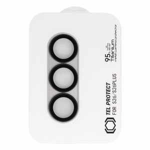 Rūdīts stikls Tel Protect 95% AR+AF Full Metal Camera Protector uz kameras priekš Samsung Galaxy S26/S26 Plus balts (kameras sala)