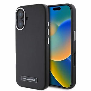 Karl Lagerfeld FW Metal Plate MagSafe apvalks iPhone 16 - melns