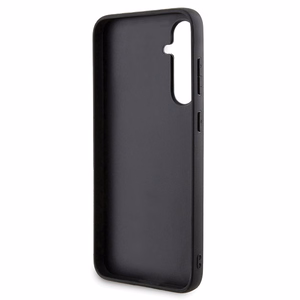 Karl Lagerfeld Gripstand Saffiano Karl&Choupette Pins viedtālruņa apvalks Samsung Galaxy S23 FE - melns