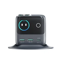 Joyroom Podix JR-TRD01 GaN 140W galda lādētājs ar 5 portiem un diviem izvelkamiem kabeļiem - pelēks