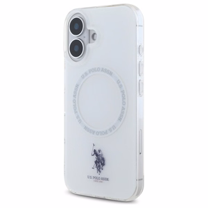 Viedtālruņa apvalks US Polo IML Ring MagSafe iPhone 16 - balts