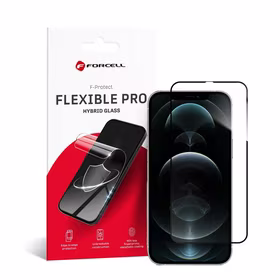 Aizsargstikls Forcell Flexible Nano Glass 5D for iPhone 12 Pro Max - melns (m)