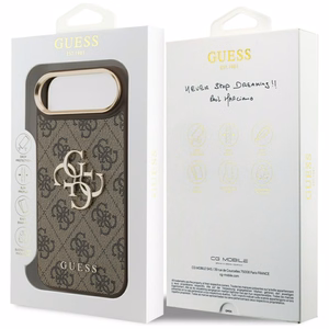 GUESS viedtālruņa apvalks IPHONE 17 Air (PU W/ Big 4G Classic Logo) zelts un brūns