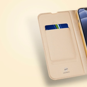 DUX DUCIS Skin Pro grāmatas stila apvalks iPhone 13 mini zeltains (m)