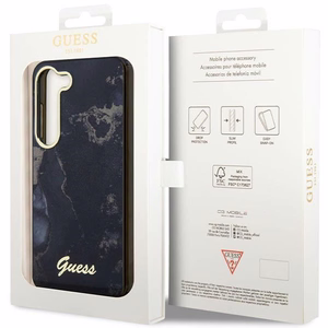 Guess GUHCS23MHTMRSK S23+ S916 melns/melns cietais apvalks Golden Marble Collection