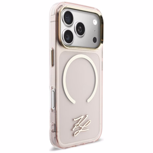 Karl Lagerfeld IML KL Script Logo MagSafe Maciņš for iPhone 17 Pro Max - rozā