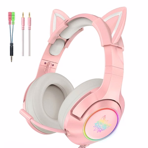 ONIKUMA K9 Pink RGB spēļu austiņas