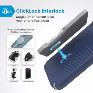 Speck Presidio2 Grip vāciņš ar MagSafe un ClickLock iPhone 16 Pro Max tālrunim, Coastal Blue/Dust Grey