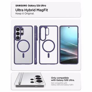 Spigen Ultra Hybrid Mag MagSafe vāciņš ierīcei Samsung Galaxy S26 Ultra, caurspīdīgs un tumši zils
