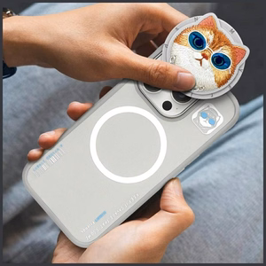 AmazingThing Nimmy Glasses Cool Cat MagSafe apvalks viedtālrunim iPhone 16 Pro Max – pelēks