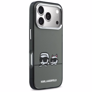 Karl Lagerfeld IML Karl & Choupette Peekaboo Logo MagSafe чехол для iPhone 17 Pro чёрный