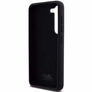 Karl Lagerfeld Silikona Ikonik Metal Pin viedtālruņa apvalks Samsung Galaxy S24 - melns