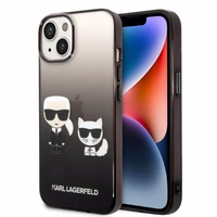 Karl Lagerfeld KLHCP14MTGKCK iPhone 14 Plus 6,7 "cietais viedtālruņa apvalks melns / melns gradienta Ikonik Karl & Choupette