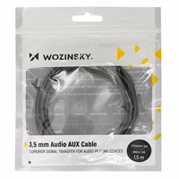 Wozinsky leņķa AUX kabelis (male-male) mini jack 2m melns