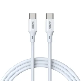 BWOO Kabelis USB-C - USB-C 1m 60W ABS + TPE X282 C-C balts