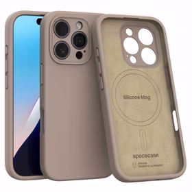 Spacecase Maciņš Silicone Mag iPhone 16 Pro brūns