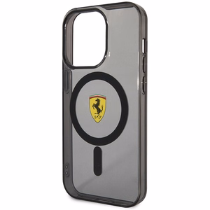 Ferrari FEHMP14XURKK iPhone 14 Pro Max 6.7" melns cietais viedtālruņa apvalks daļēji caurspīdīgs magnētiskais (MagSafe)