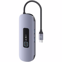 USAMS adapteris HUB 6w1 2xUSB 3.0/TF/SD/ USB-C/HDMI PD100W tumšs SJ642HUB01 (US-SJ642)