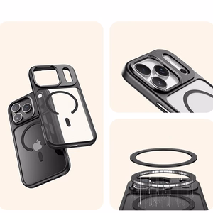 Rock Guard Lens Protection Series Magnetic Case for Iphone 17 Air transparent-black