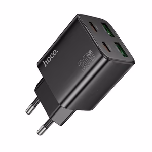 Phone charger Hoco 2 x USB C + 2 x USB A QC3.0 PD 3A 30W N56 black