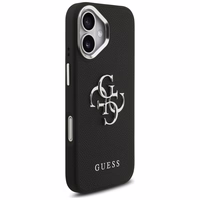 Guess Grained Big 4G Classic Logo viedtālruņa apvalks iPhone 17 - melns