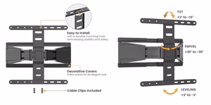 Fixed TV wall mount priekš displays 37“-75“