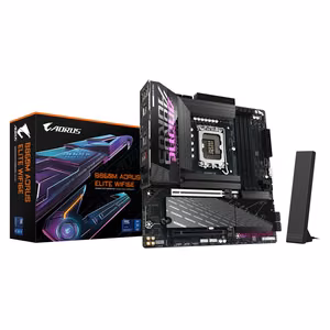 GIGABYTE B860M AORUS ELITE WIFI6E материнская плата — Intel Core Ultra Series, 12+1+2+1 фаз VRM, до 9200MHz DDR5, 1xPCIe 5.0 + 2xPCIe 4.0 M.2, 2.5GbE LAN, WIFI 6E, Thunderbolt