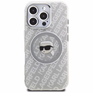 Karl Lagerfeld IML Karl Head Logo MagSafe Case for iPhone 16 Pro - Gray