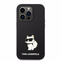 Karl Lagerfeld Silicone Choupette viedtālruņa apvalks iPhone 14 Pro Max - melns