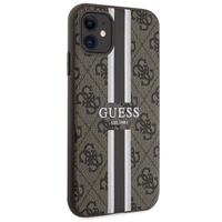 Guess GUHMN61P4RPSW iPhone 11 / Xr brūns/brūns cietais apvalks 4G Printed Stripes MagSafe