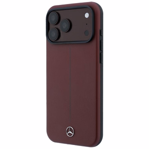 Mercedes Semi Wrap Iconic Line MagSafe ādas maciņš, paredzēts iPhone 18 Pro Max / 17 Pro Max, bordo