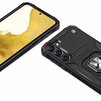 Wozinsky Ring Armor viedtālruņa apvalks Samsung Galaxy S23+ bruņu apvalks ar magnētisku turētāju un gredzenu melns