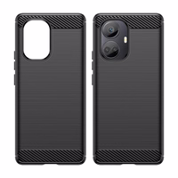 Carbon Case viedtālruņa apvalks Realme 10 Pro+ elastīgs silikona oglekļa pārklājums melns