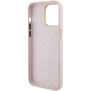 Guess Silikona Logo Strass 4G Viedtālruņa apvalks iPhone 15 Pro Max - Rozā