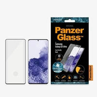 PanzerGlass E2E Microfracture antibakteriālais stikls Samsung Galaxy S21 Ultra - ar melnu rāmi