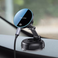 Blavec Car turētājs BHC-02 Qi2.2 25W vacum magnetic with induction lādētājs to windshield (BHC02-QI2PMWIB)melns