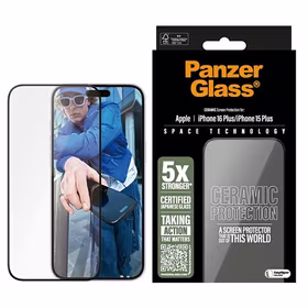 PanzerGlass keramiskais aizsargstikls iPhone 16 Plus 6.7" Ultra-Wide Fit 2855