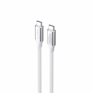 Havit CB6290 - USB Type C uz USB Type C kabelis, 1 m (balts/pelēks)