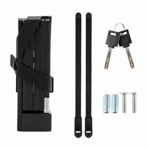 Rockbros 32140003001 salokāma velosipēda slēdzene ar atslēgu un rokturi, 88cm - melna