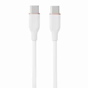 Silicone Kabelis USB Type-C - Type-C, 100W, (balts, 1m)