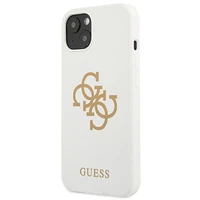 Guess GUHCP13SLS4GGWH iPhone 13 mini 5.4 silikona 4G logotipu kietais apvalks - balts