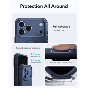 ESR Cyber Tough MagSafe maciņš, paredzēts iPhone 18 Pro Max / 17 Pro Max, tumši zils