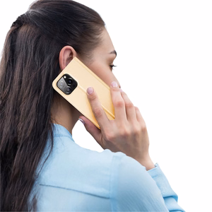 Dux Ducis Skin Pro viedtālruņa apvalks atverams vāciņš iPhone 14 Pro zelta