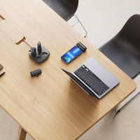 4 Veger W007CK 5000mAh portatīvo lādētāju komplekts (2x Lightning + 2x USB-C) ar uzlādes staciju - melna