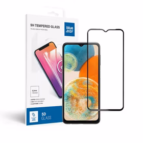 Aizsargstikls Blue Star - SAMSUNG A23 5G ar pilnu ekrānu (ar rāmi, mazā izmēra) - melns