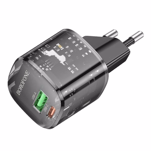 Borofone Сетевое зарядное устройство BN17 Sunlight - USB + Type C - QC 3.0 PD 20W 3A чёрный