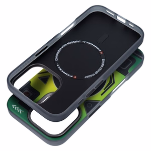 Case for iPhone 16 PRO Forcell F-Protect Levels Dual Layer 4D technology compatible with Military Drop-Test cyber green