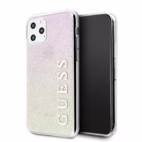 Guess GUHCN65PCUGLGPI iPhone 11 Pro Max rozā zelts/zeltaini rozā ciets apvalks Gradient Glitter
