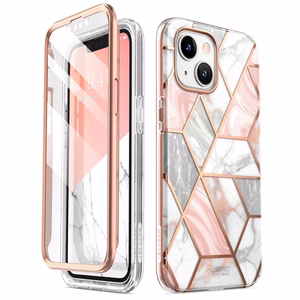 Supcase Cosmo viedtālruņa apvalks iPhone 14 Plus - rozā marmora krāsa